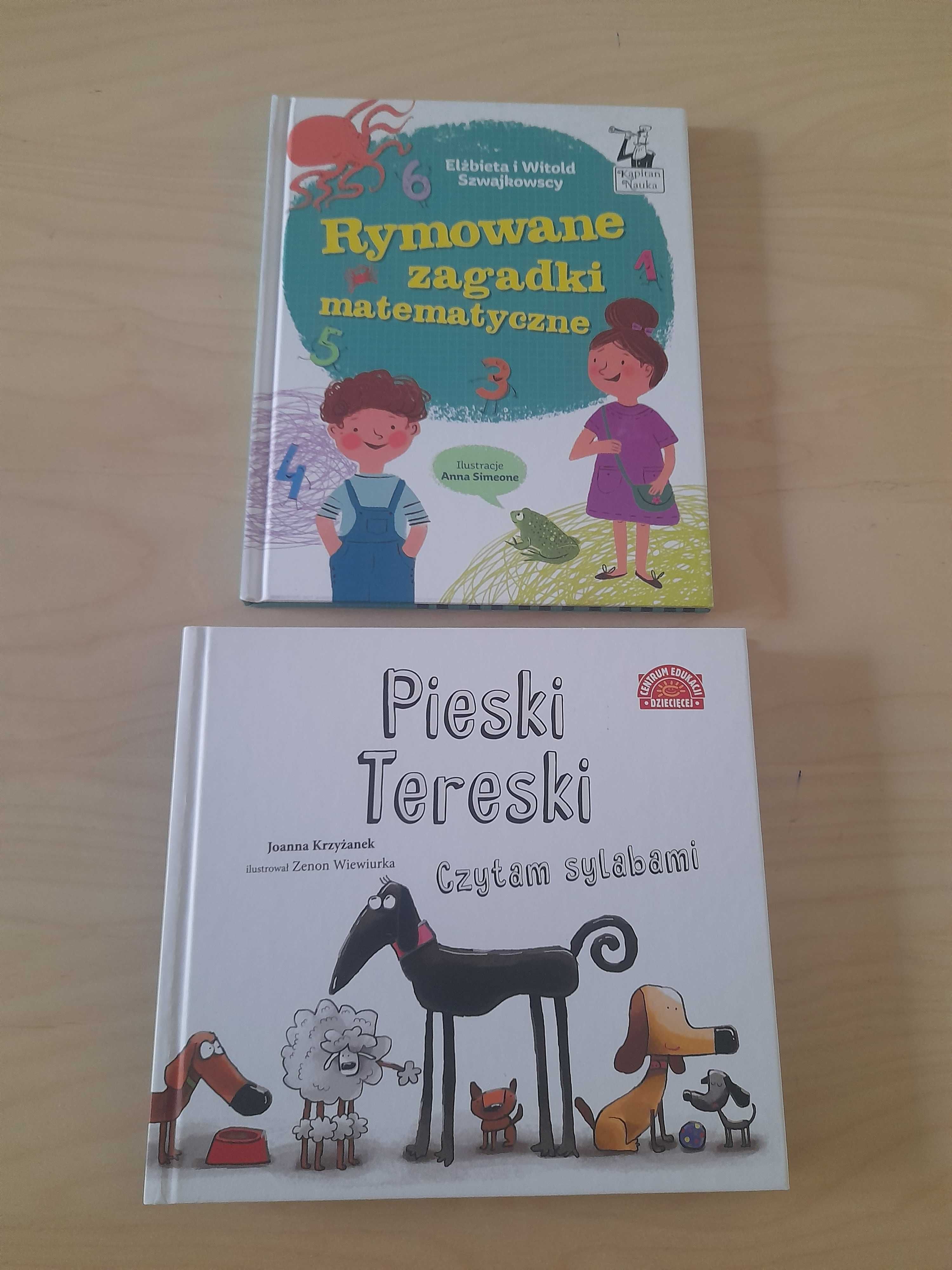 Rymowane zagadki matematyczne + Pieski Tereski -2 książki edukacyjne.