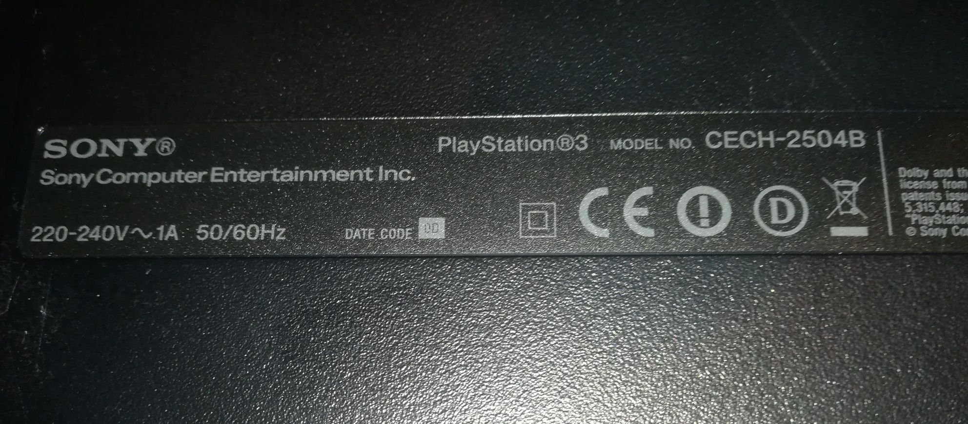 Ps3 Slim PlayStation 3 Cech-250GB Uszkodzone