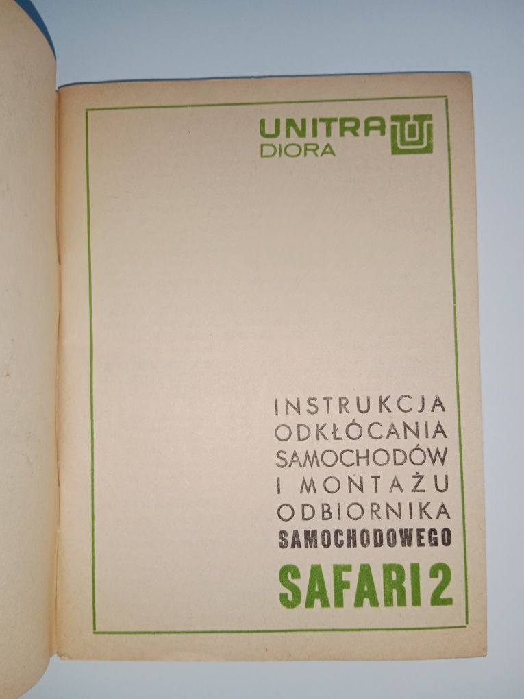 Instrukcja obsługi UNITRA safari