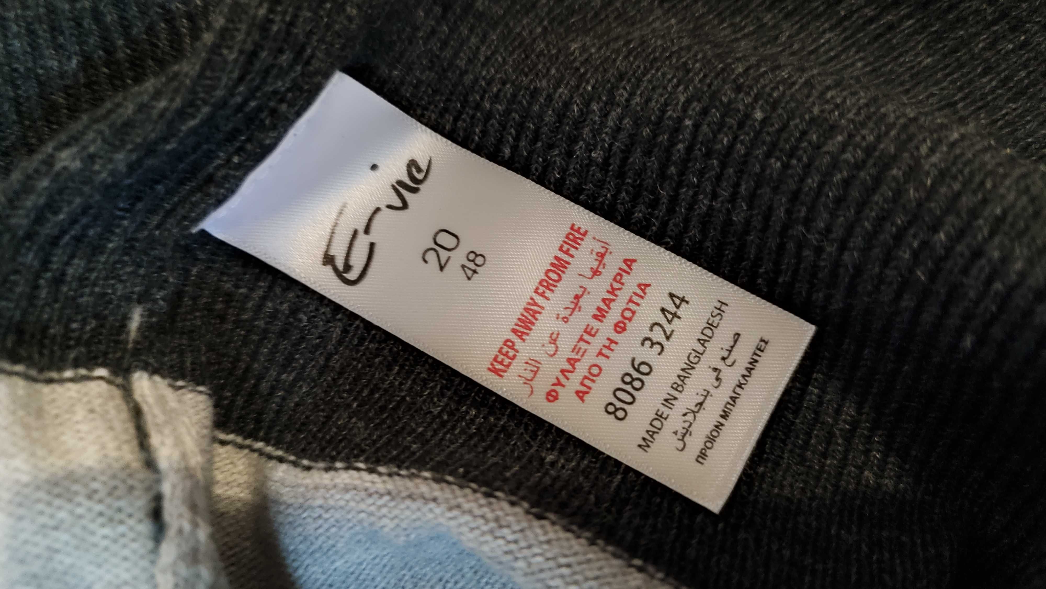 Sweter damski w paski z golfem długi rękaw plus size rozmiar 20