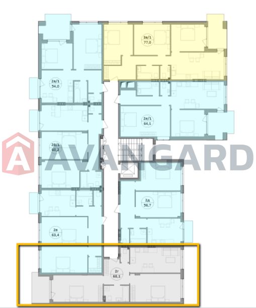 Продаж 2 кімнатної 68,1 м2 в ЖК Грінвуд 3