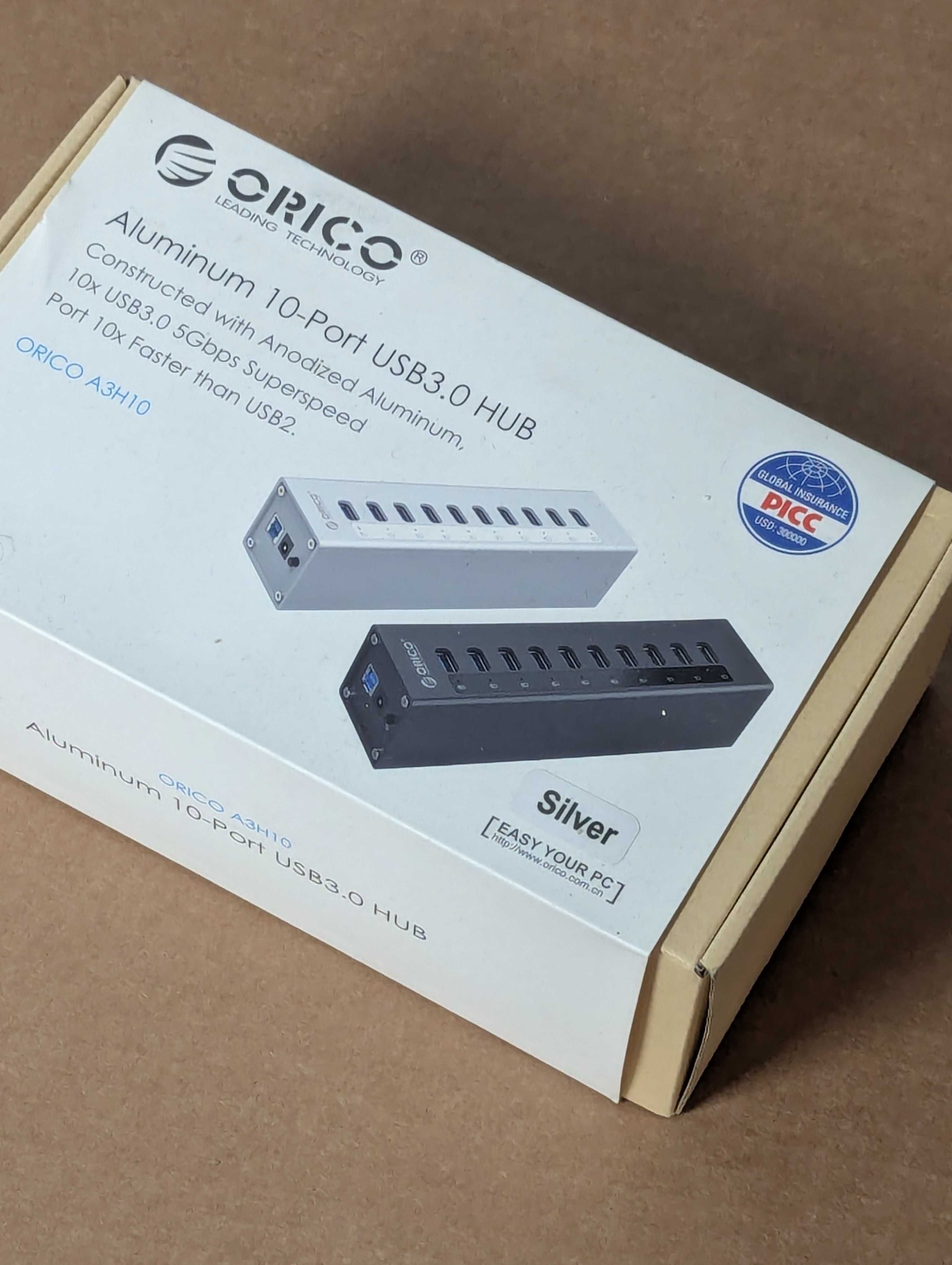 Hub USB 3.0 Orico A3H10 10 Portas - Novo, Fechado na Caixa