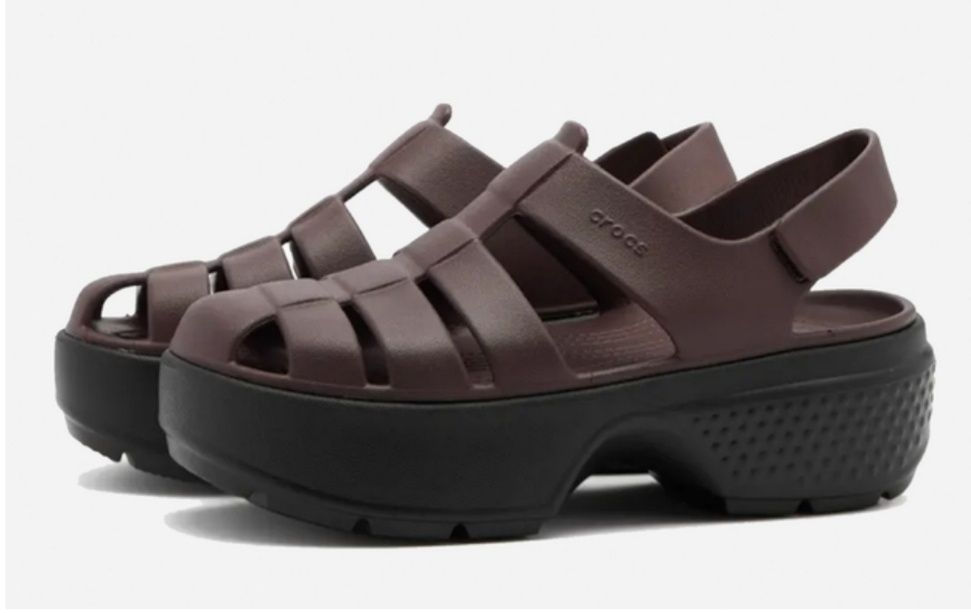 Жіночі сандалії Crocs Stomp Fisherman Sandal Mcha  Коричневі