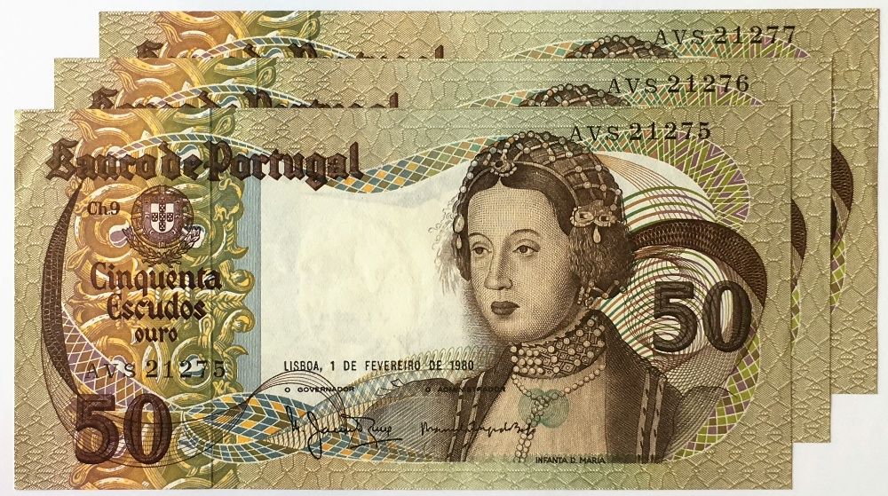 50 escudos, 1980 - Infanta D. Maria. Notas seriadas Ch.9