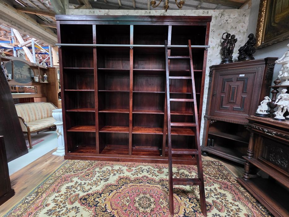 Biuro : biblioteka z drabiną I biurko #1737 Stylowy Węgrów