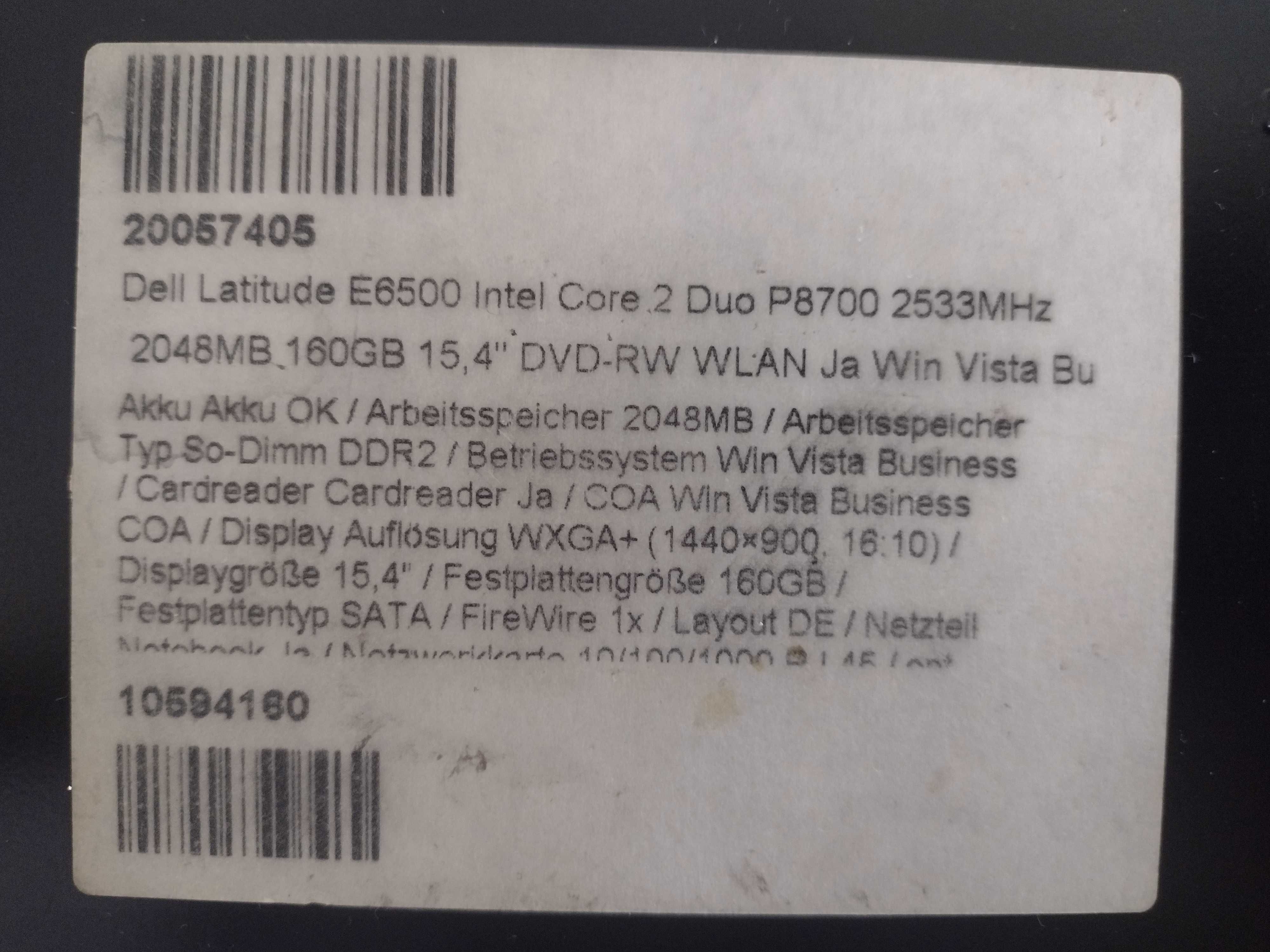 Dell Latitude E6500 na czesci calosc 100zl + dodatkowe 2gb ram gratis