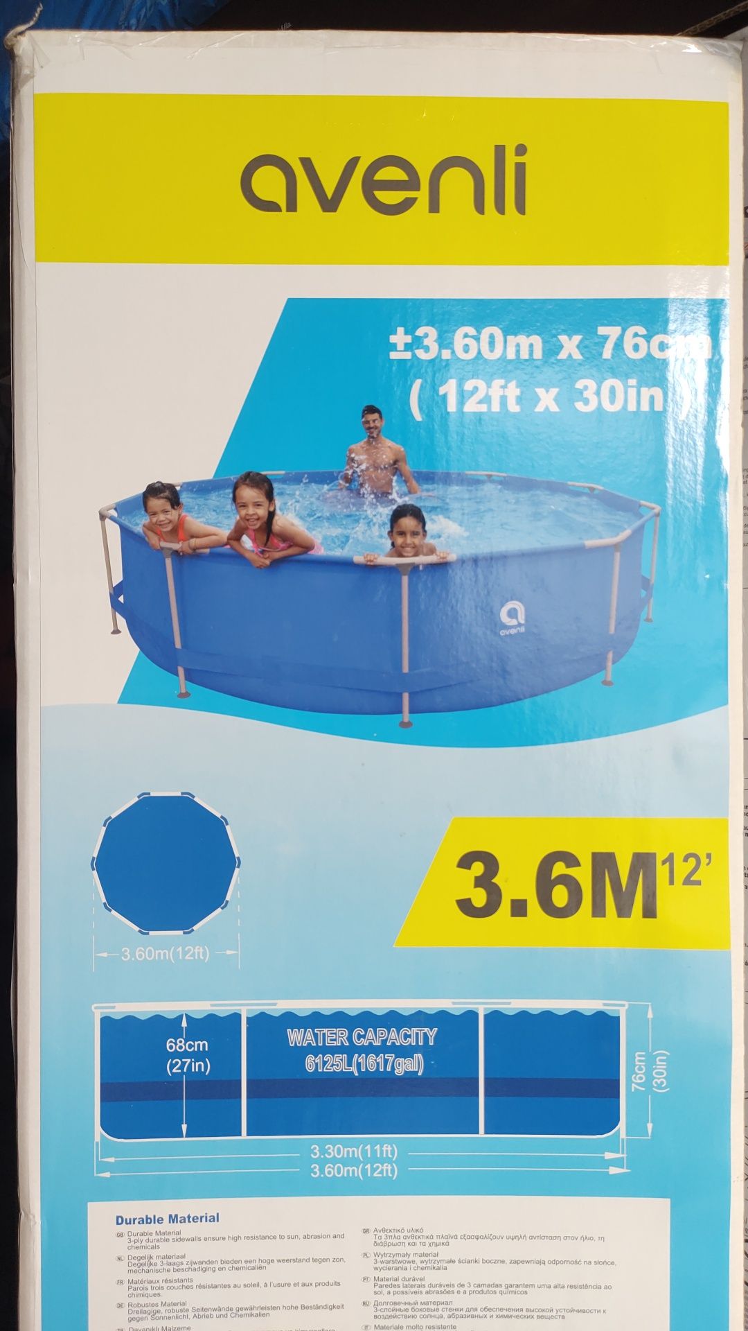 Basen ogrodowy stelażowy z pompą i filtrem  nowy 3.60Mx76cm Avenli