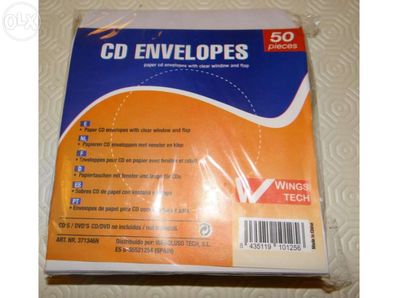 Bolsa de Papel Wings Tech para CD/DVD (50 Unidades)