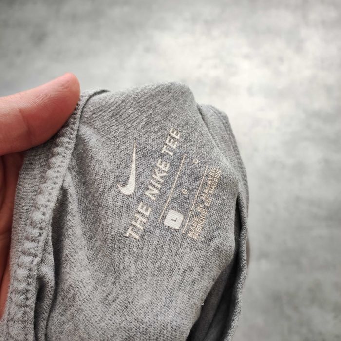 MĘSKA Koszulka Szara Bawełna Haft Logo Nike Casual Klasyczna Sportowa