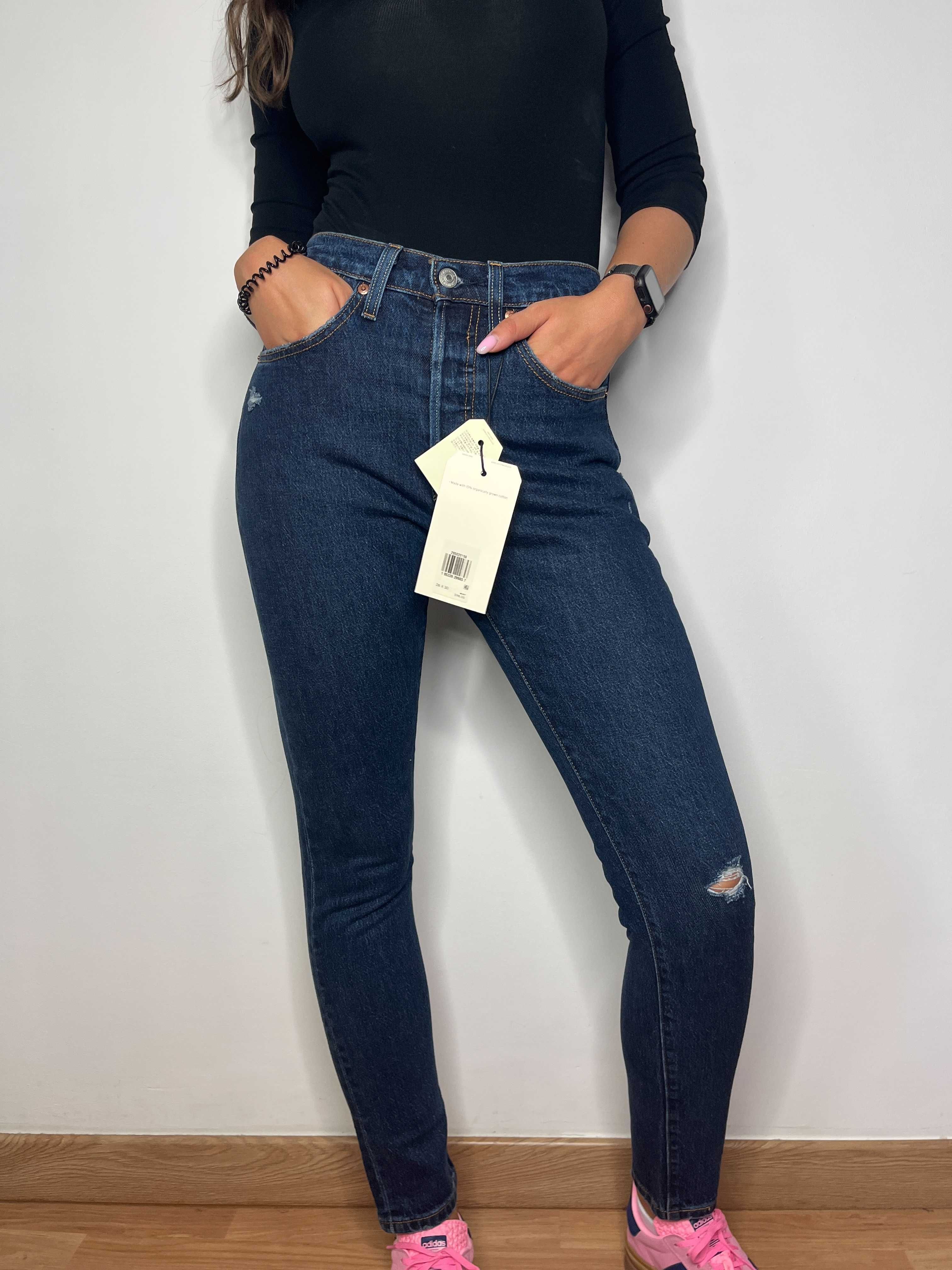 Nowe spodnie dżinsowe jeansy Levi's 501 skinny premium W26