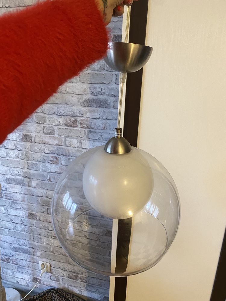 Lampa wisząca szklana kula