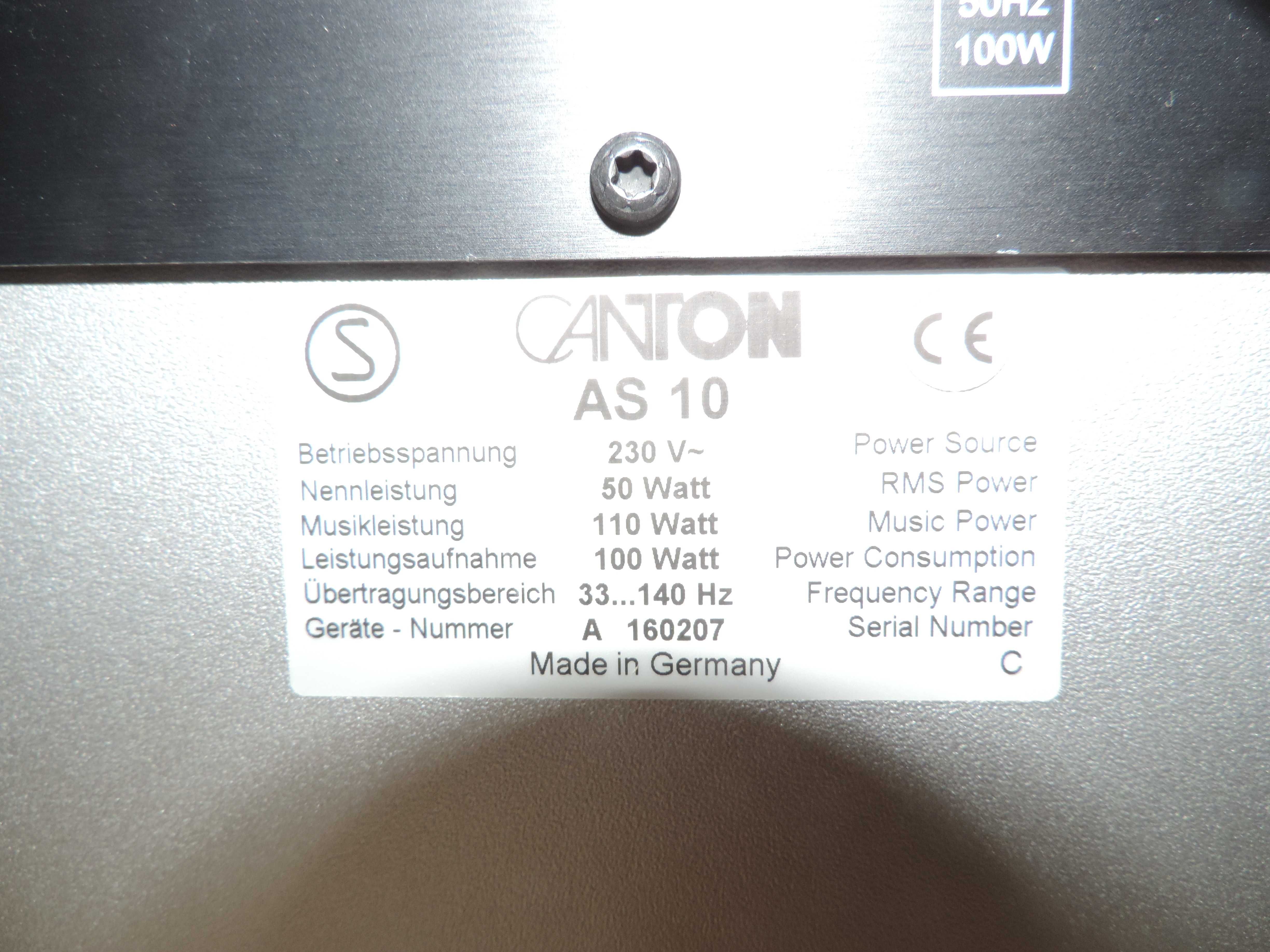 Głośniki Canton subwoofer AS 10 i 5 szt. Plus GX