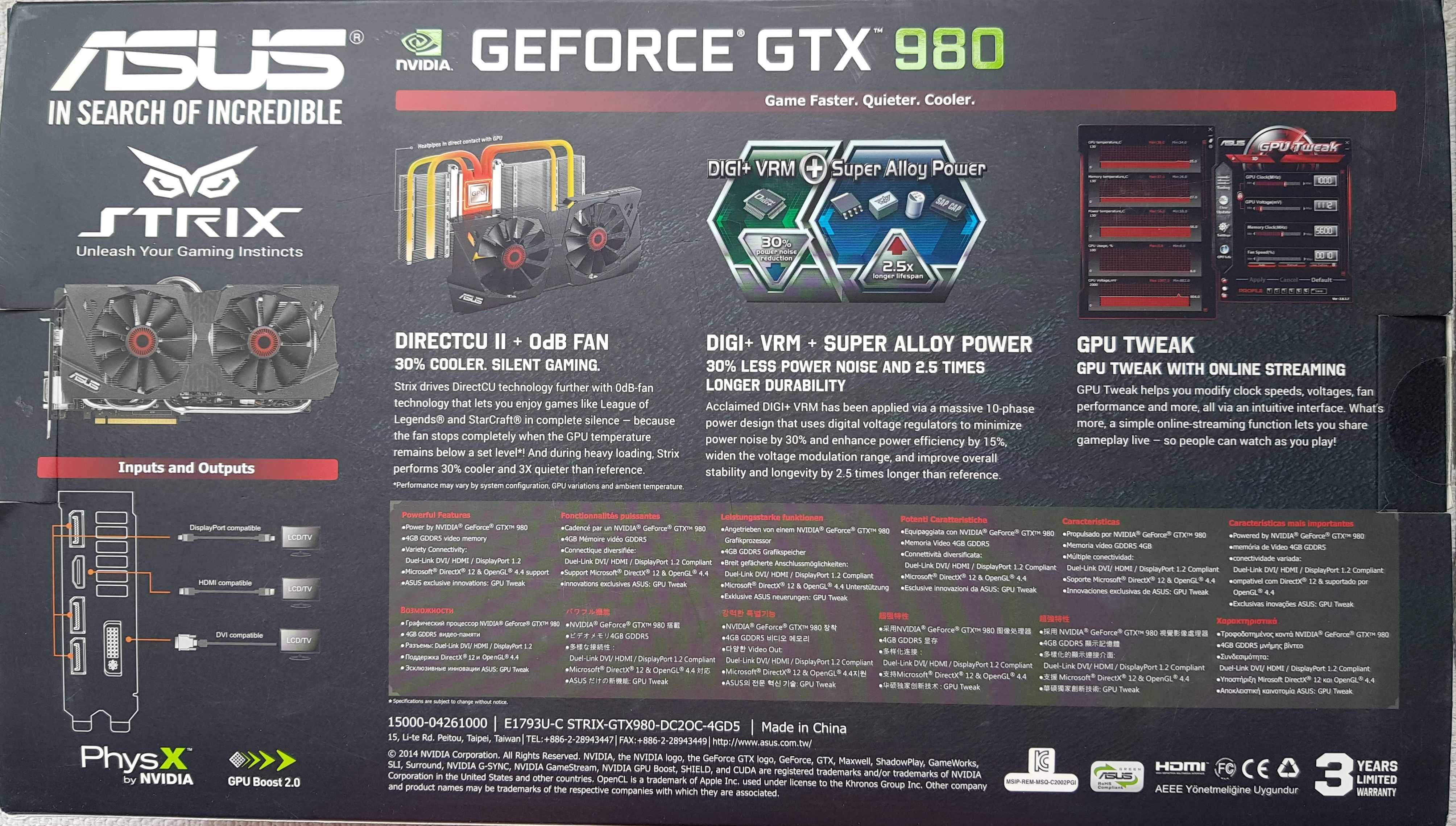 Відеокарта MSI PCI-Ex GeForce GTX 980 Gaming 4G