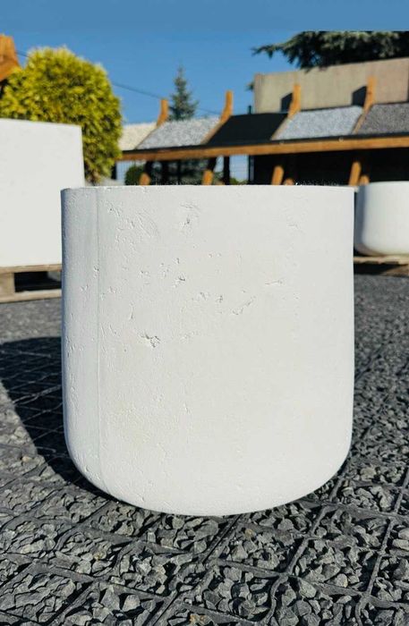 Donica betonowa Contur śnieżnobiała Ogrodowa niemalowana 47x42 1 szt