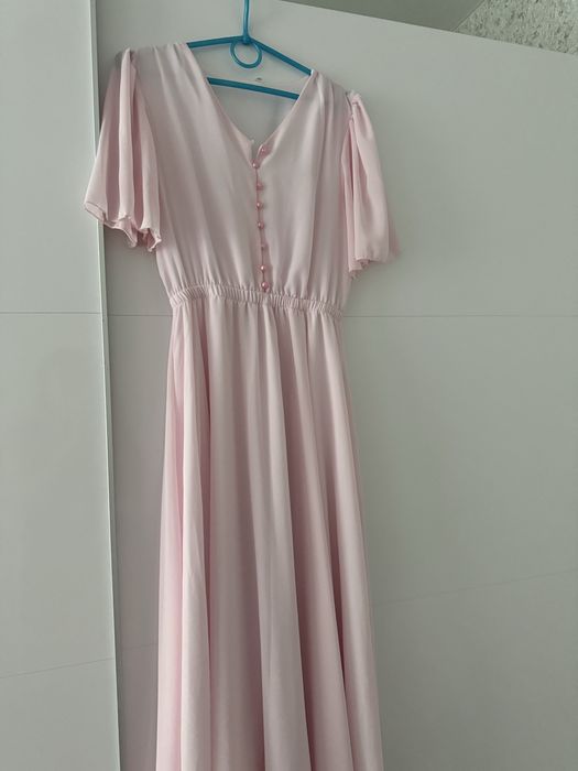 Продам красиву сукню, плаття шифон, пудрового кольору, розмір S