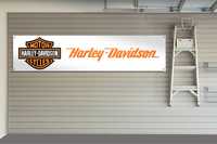 Baner reklamowy Harley-Davidson 150x60cm do garażu zaoczkowany