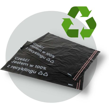 Foliopak kurierski 100% recykling 45x35cm /50 szt. z nadrukiem