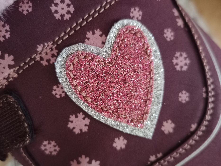 Zimowe buty ocieplane dockers 34 wkładka 22,4 cm fioletowo różowe z fu