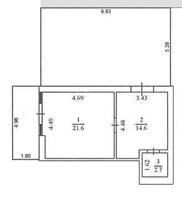 Продаж 1к квартири 55.1 м² +велика тераса, вул. Степана Рудницького 4Г