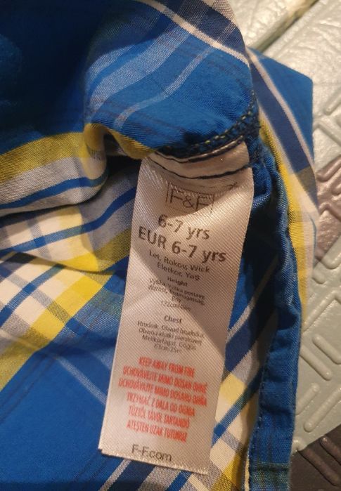 Koszula F&F 116 cm - 122 cm niebieska długi rękaw