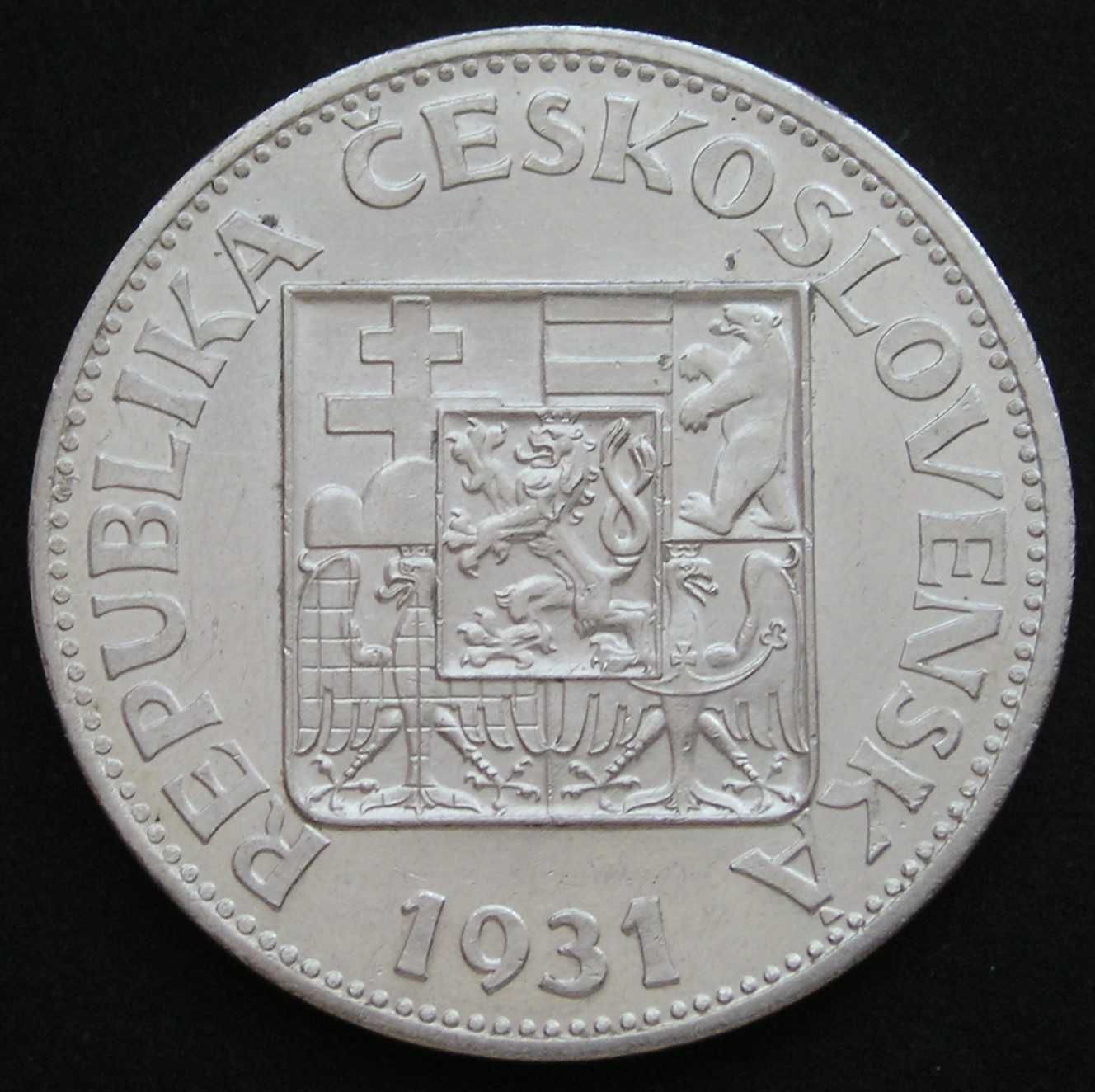 Czechosłowacja 10 koron 1931 - srebro - stan 2