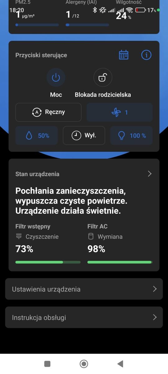 Odświeżacz nawilżacz powietrza 2w1 Philips AC2729 filtr węglowy gwaran