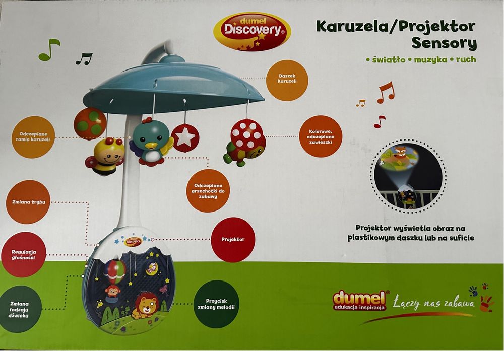 Karuzela projektor 2w1 discovery dumel #opis