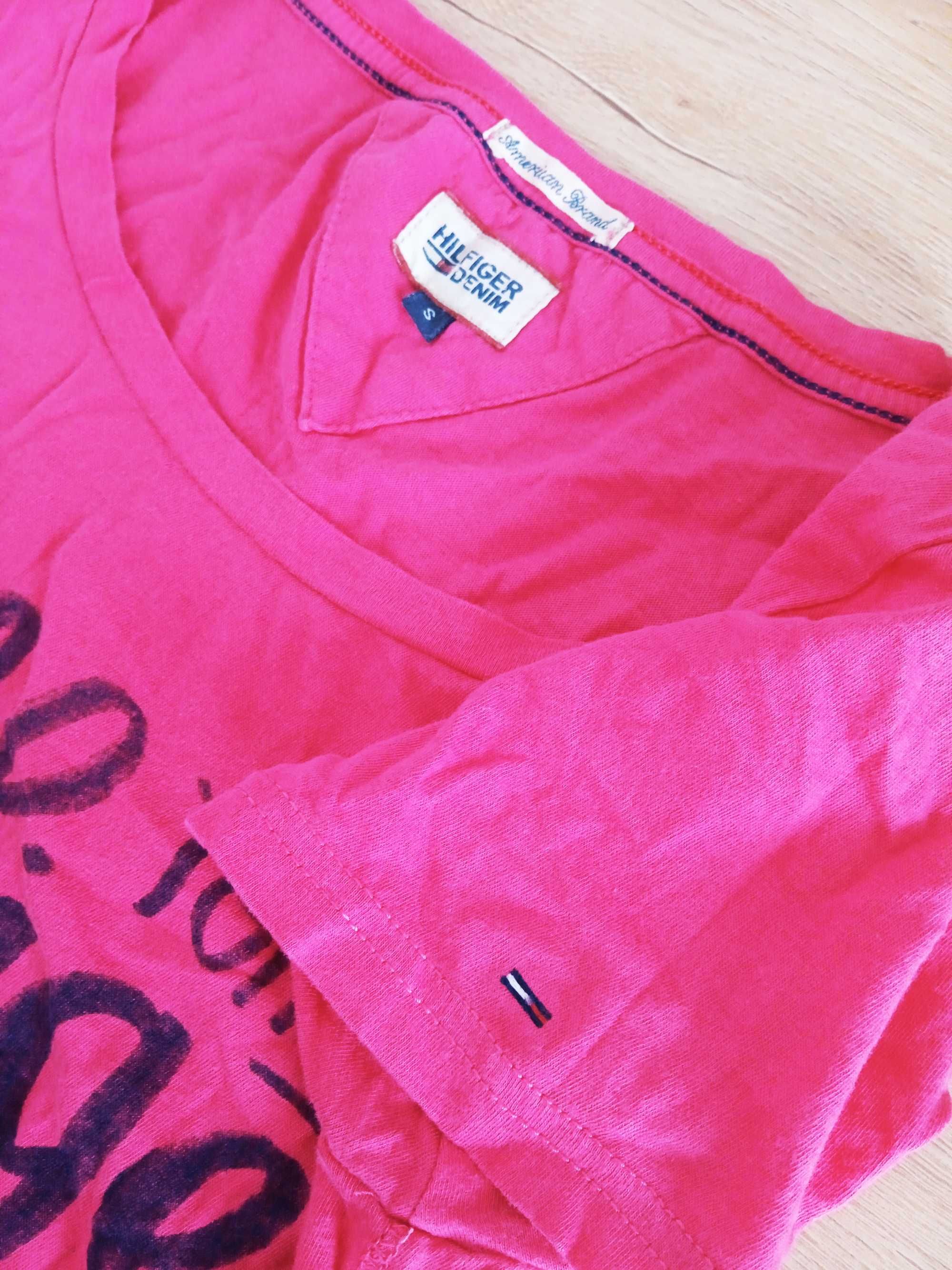 Oryginalny T-shirt koszulka Tommy Hilfiger Denim różowa