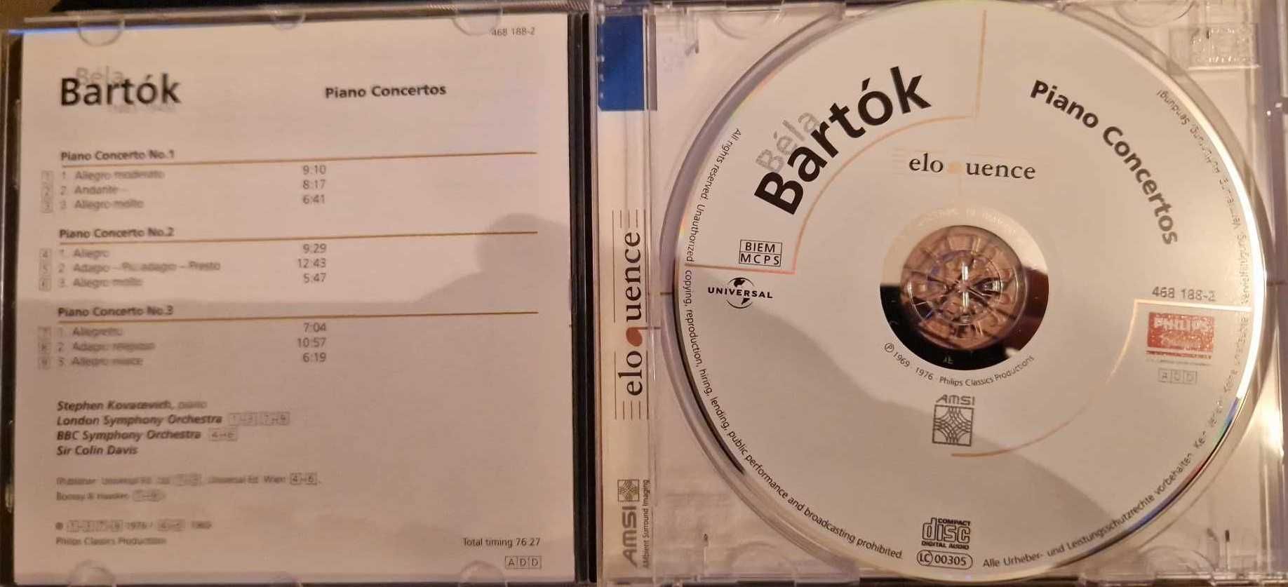 Bela Bartok Piano Concertos CD