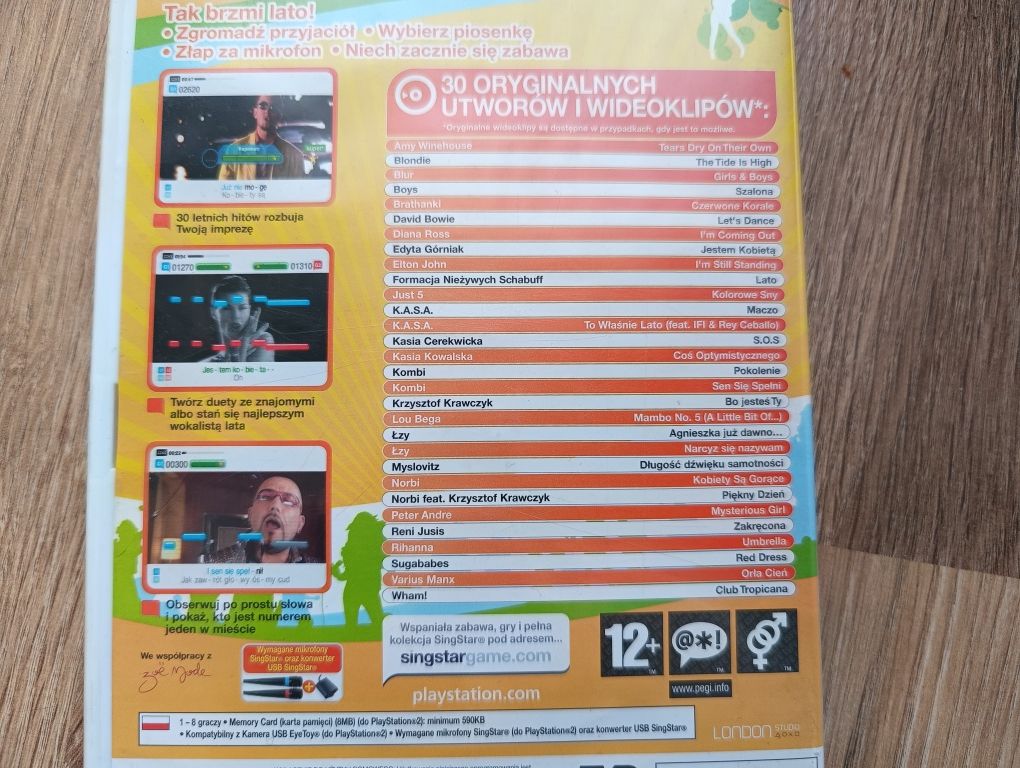 Gra PS2 Singstar Wakacyjna Impreza na mikrofony bezprzewodowe Ps3