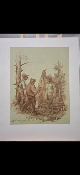 H.Geilfus" Moi przyjaciele korniki" litografia vintage