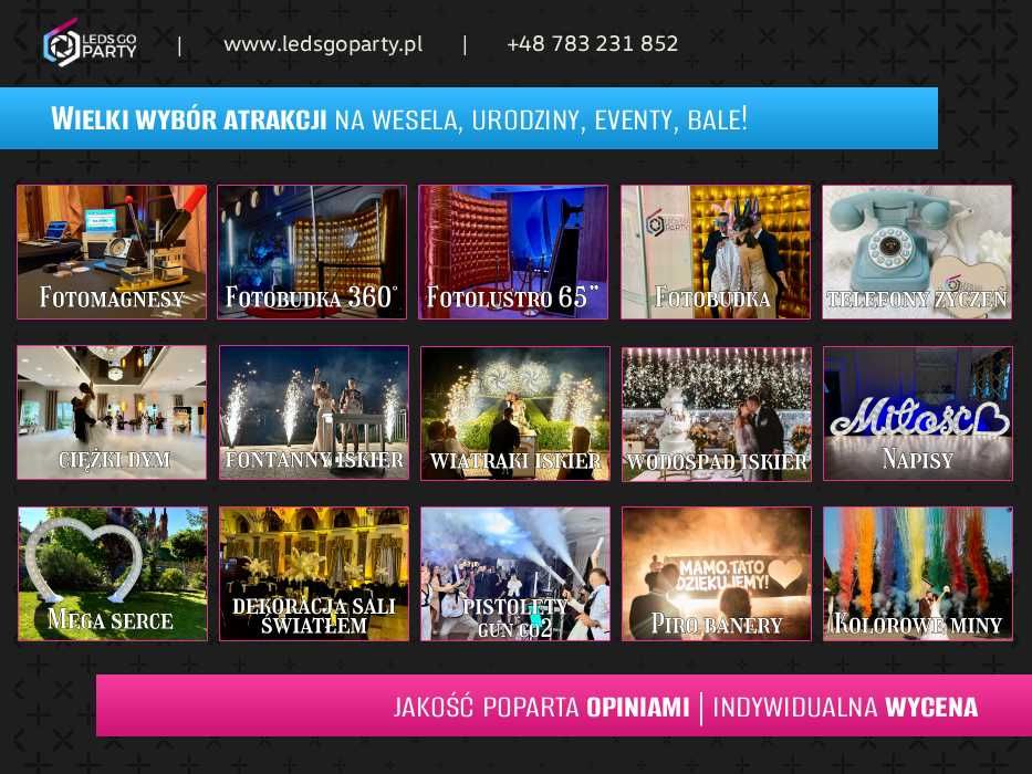 Fotobudka 360 | fotobudka | fotolustro | Wiatraki iskier | ciężki dym