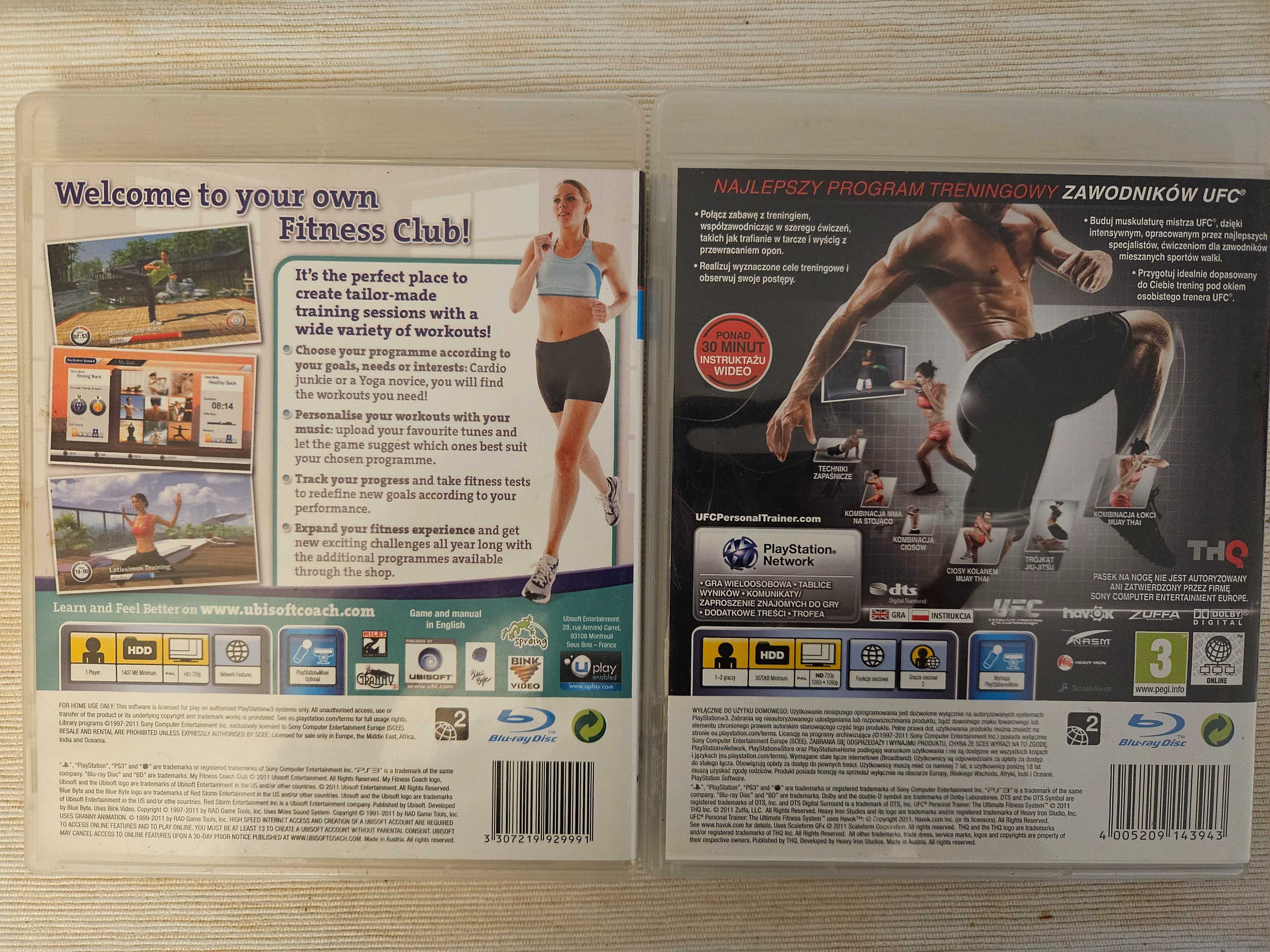 2 gry PS3 - My Fitness Coach i UFC Personal Trainer z instrukcja PL
