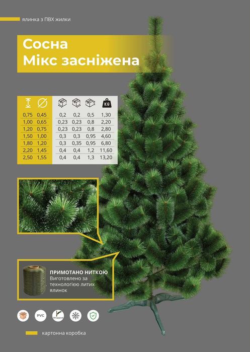 ЯЛИНКА штучна, (ялинки, гірлянди, віночки)