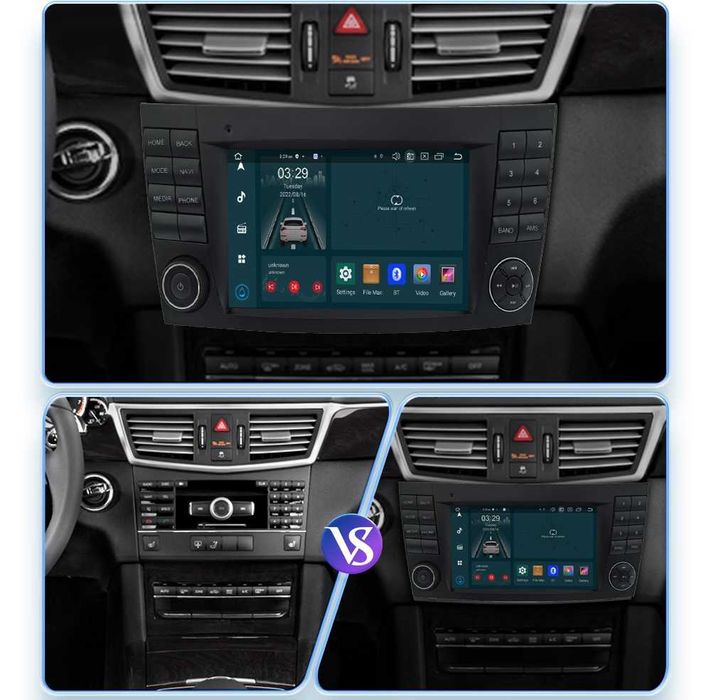 CarPlay Radio FM DSP GPS Nawigacja 4G WiFi USB Android Mercedes W211