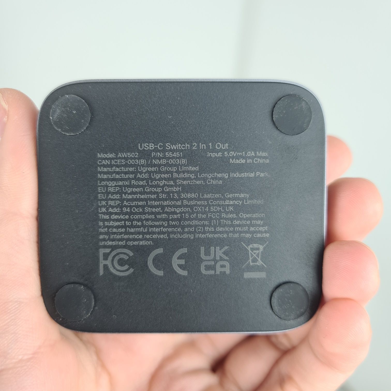 Розгалужувач Ugreen switch usb-c 2 in 1 out