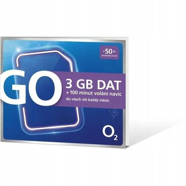 O2 Czeska Karta SIM bez rejestracj 50Kč 3GB UE