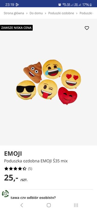 Emoji Emotikony Poduszki Poduszka Minki Minka