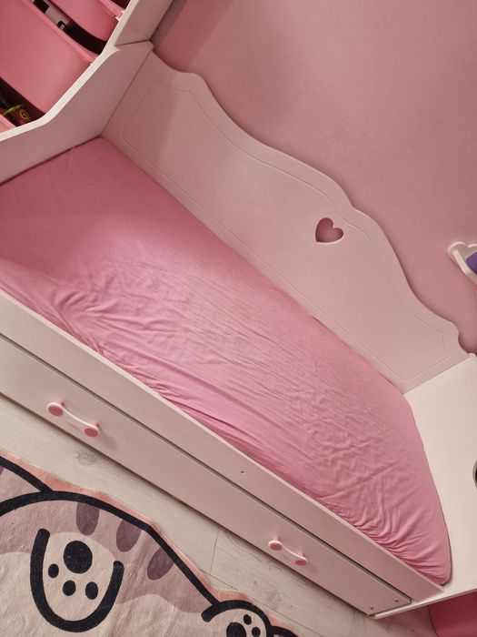 Łóżko dziecięce IKEA rozkładane z szufladą 160x80 + materace