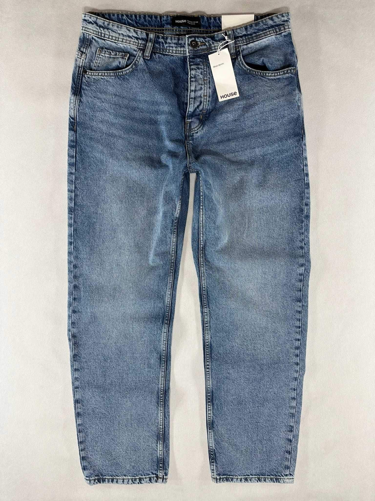HOUSE jeans straight fit proste luźne nogawki W36L32 98cm