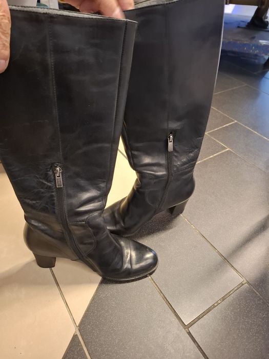 Kozaki skórzane czarne Ryłko 37