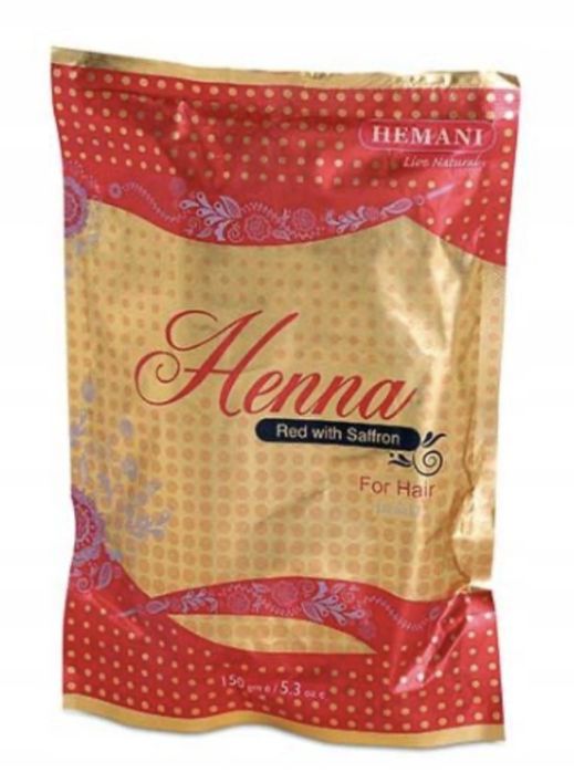 PROMOCJA 150g Henna do Włosów Red with Saffron MOCNO! Ruda Hemani