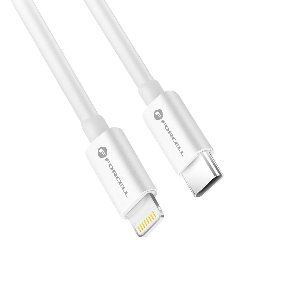 FORCELL F-ENERGY C901 kabel Typ C do Lightning MFi PD 3A 30W 1 m biały