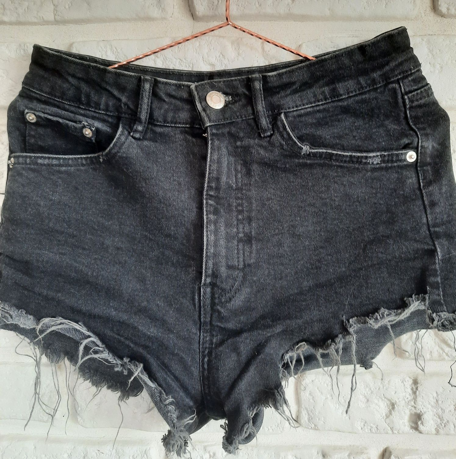 Spodenki czarne jeansowe Zara S