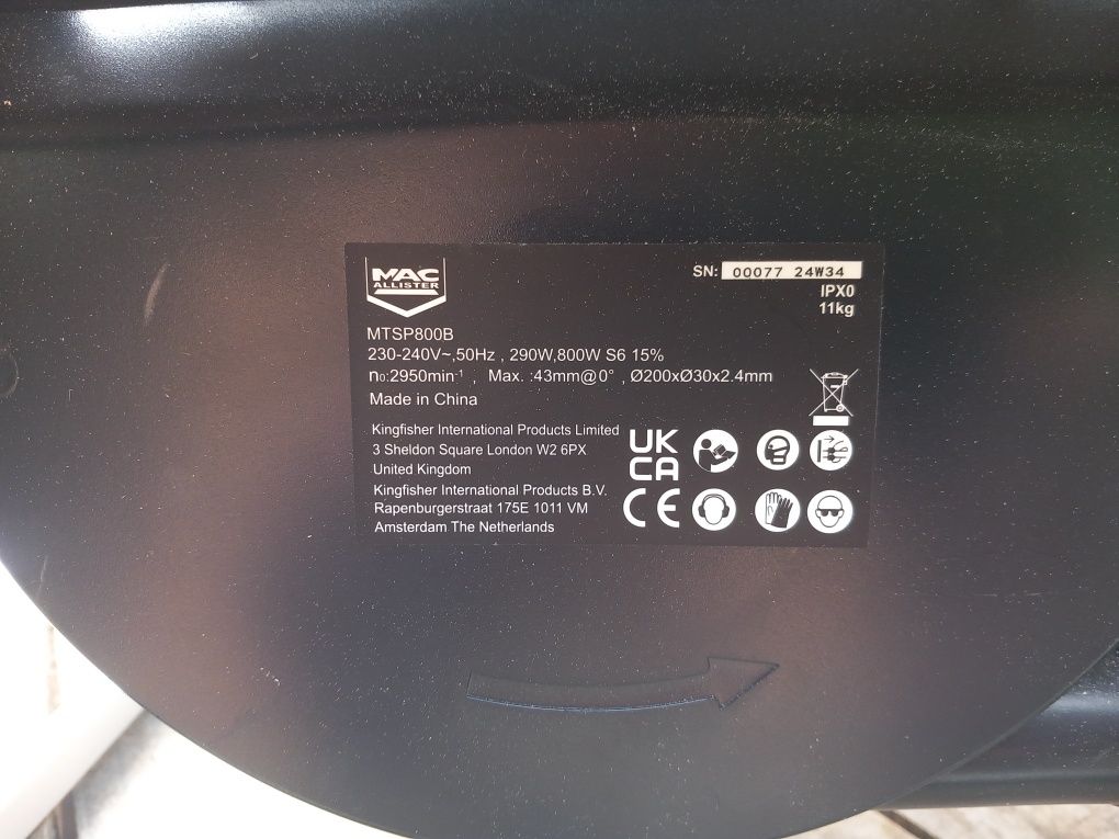 Pilarka stołowa do drewna MacAllister 800 W