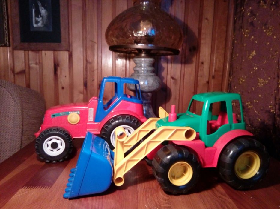 PRL stare zabawki Wader- traktor, koparka