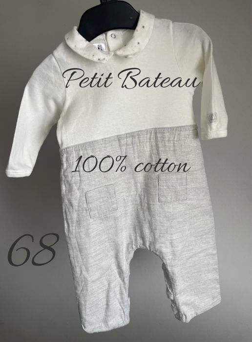 Petit Bateau 68 pajacyk elegancki na chrzest uroczystosc wizytowy