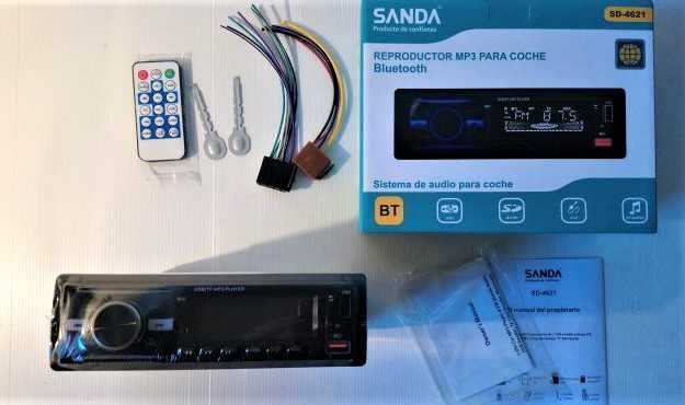 Auto-rádio Bluetooth USB MP3 microSD Sanda