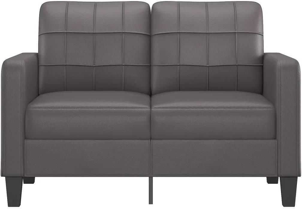 2 Osobowa Sofa kolor szary 120 cm sztuczna skóra