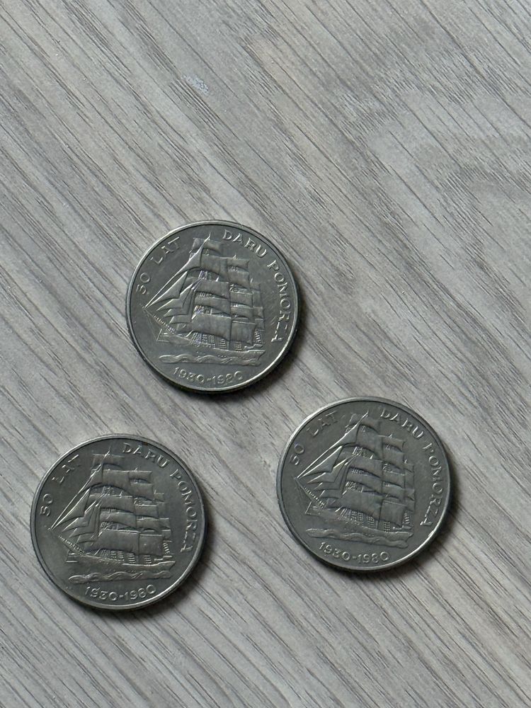 50 lat Daru Pomorza 3 monety PRL 20zł 1980